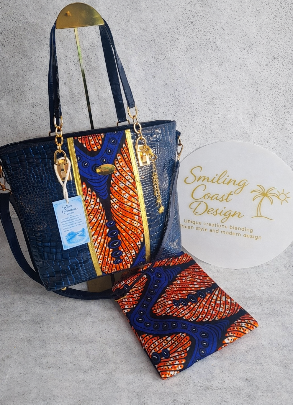 African Wax Print/Vegan Leather handbag (1395 kr)
