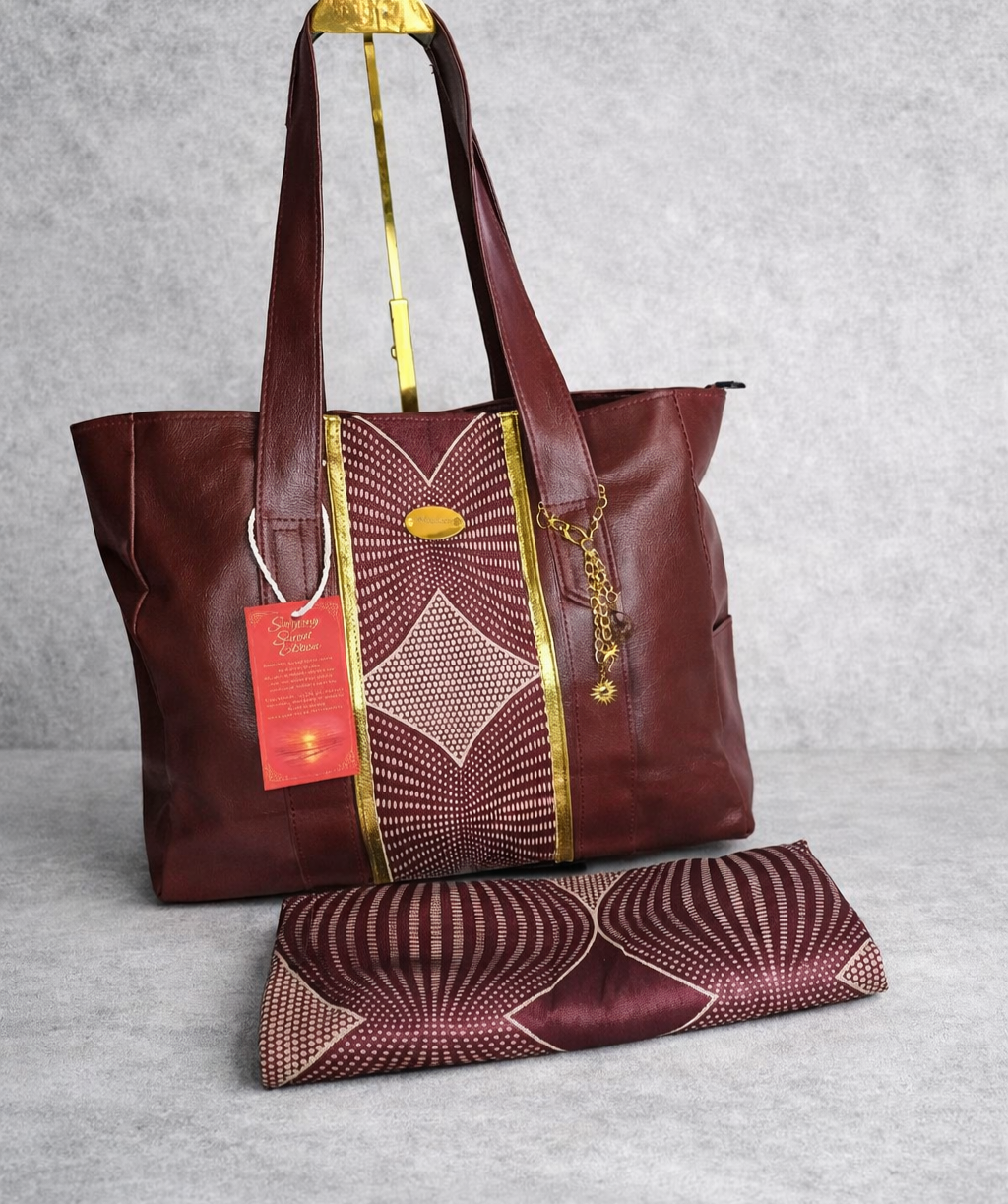 African waxprint/ Vegan Leather -Shopper bag (1295 kr)