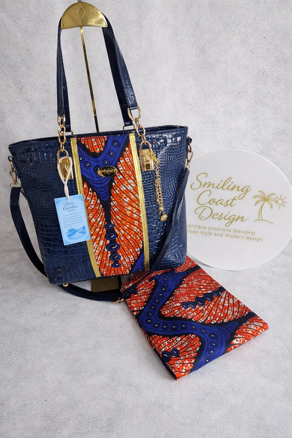 African Wax Print/Vegan Leather handbag (1395 kr)