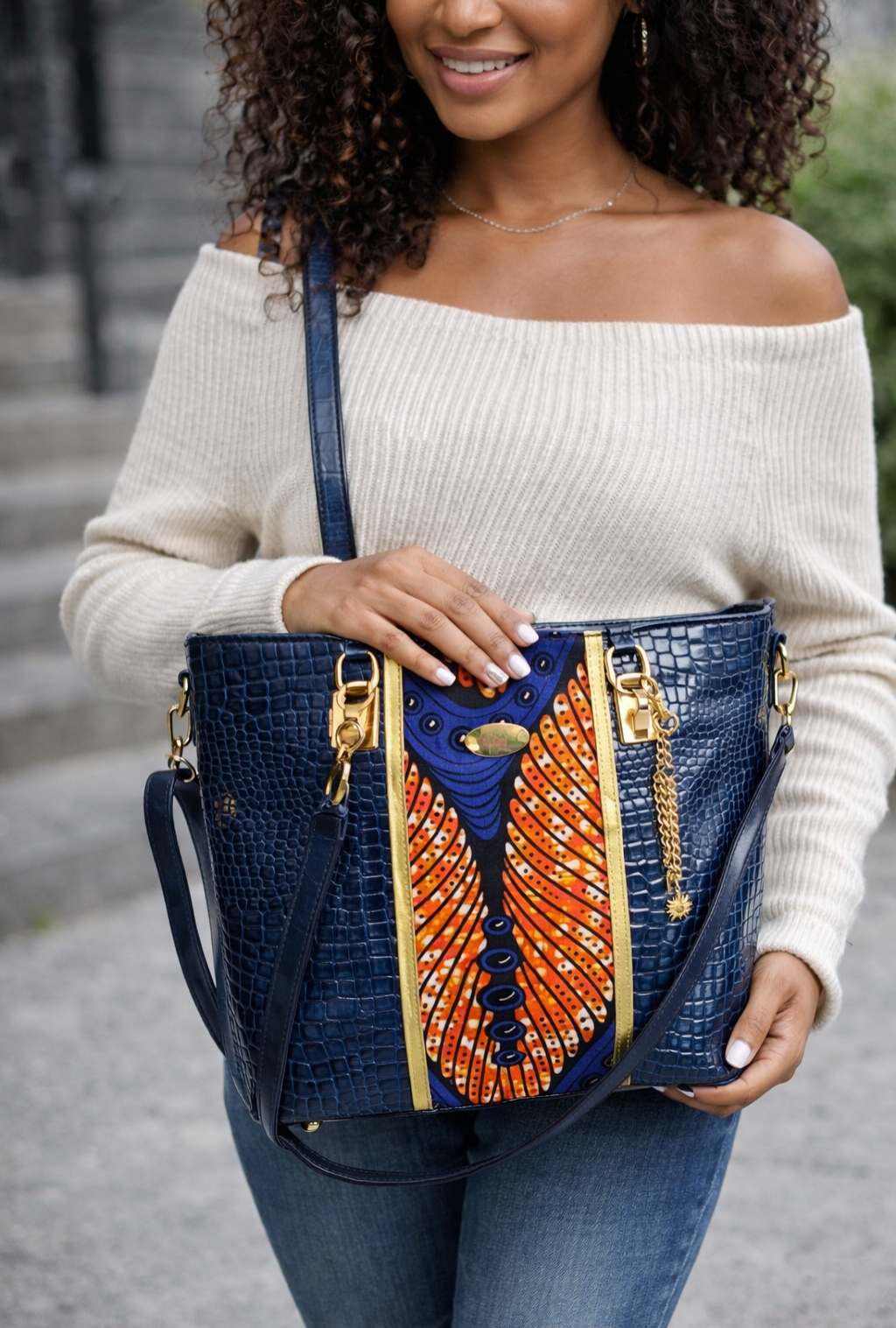 African Wax Print/Vegan Leather handbag (1395 kr)