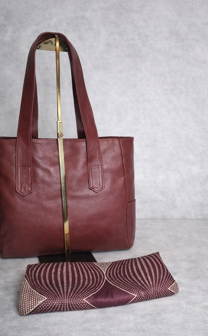 African waxprint/ Vegan Leather -Shopper bag (1295 kr)