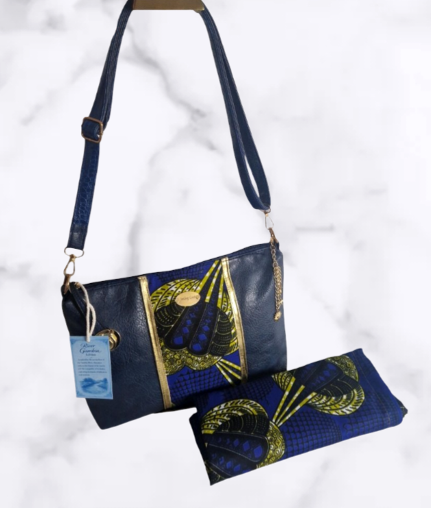 African waxprint/Vegan Leather Shoulder Bag (895 kr)